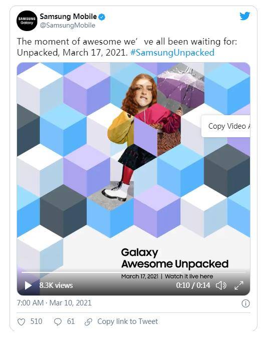 系列|三星官方预热“Unpacked”活动：Galaxy Z Flip续作或将发布？