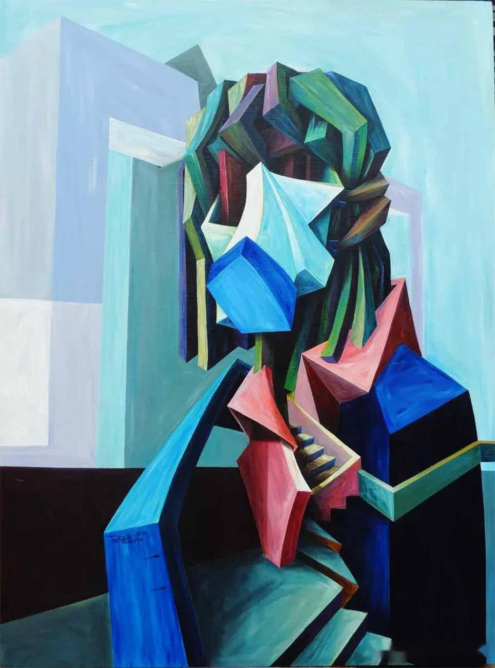 建筑学与几何碎片塑造的立体主义肖像刷新视觉经验