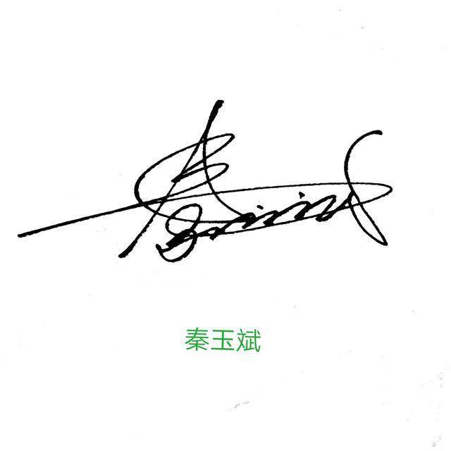 通过设计之后采用逆向起笔,从"秦"字的撇画由下往上逆向行笔,整款签名