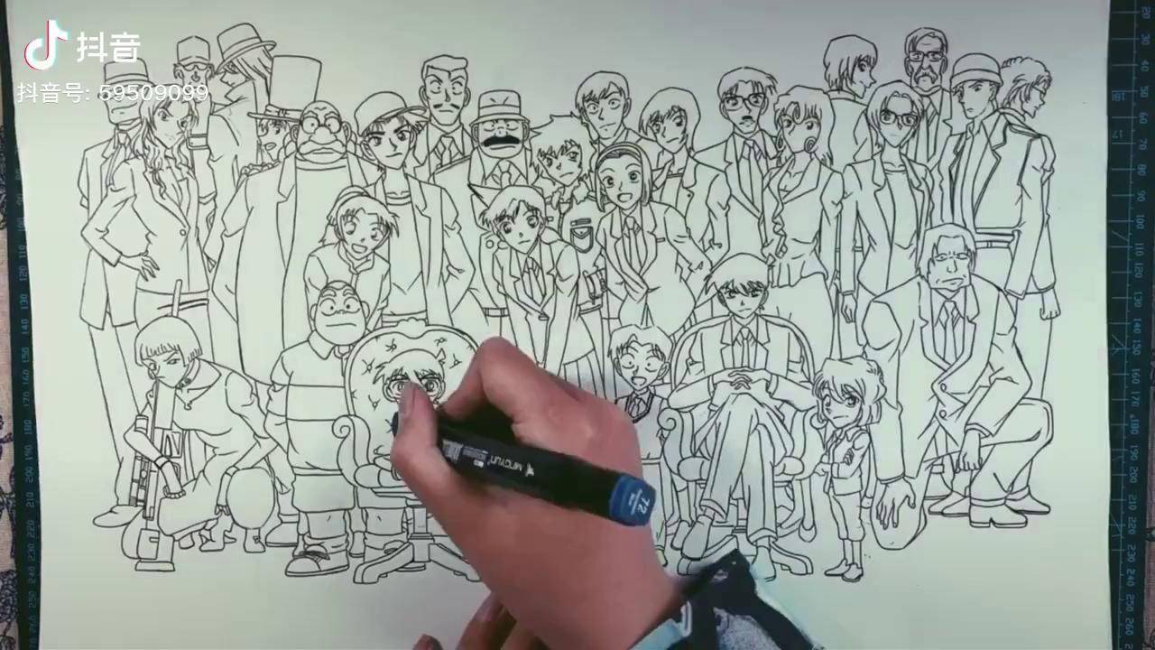 想文案比画画还难名侦探柯南全家福画画