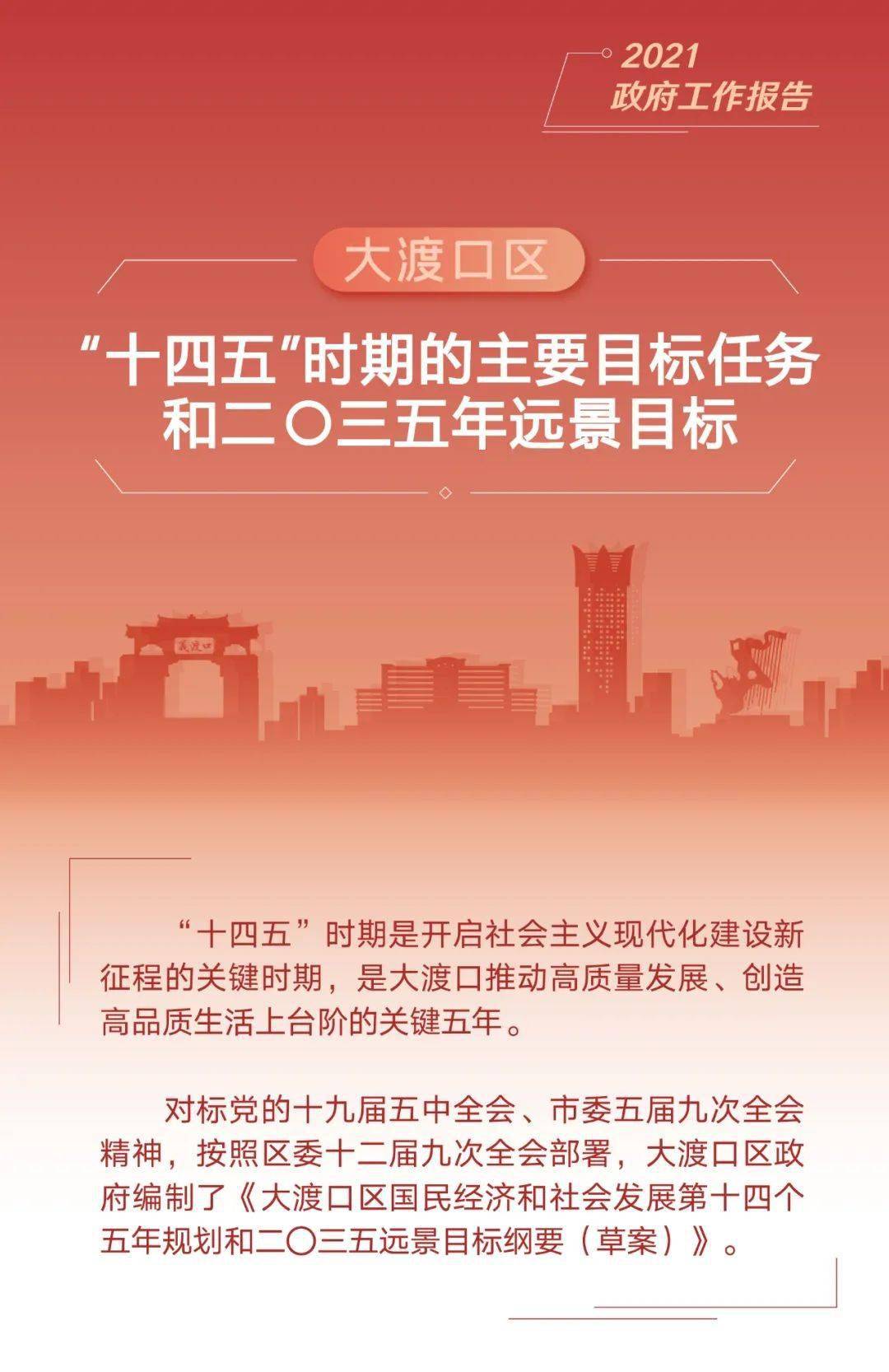 "十四五"时期,大渡口区经济社会发展的主要目标是