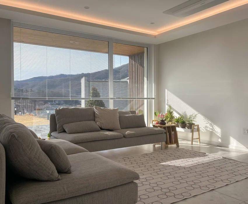 韩国四口之家,坚持买块地盖260㎡独栋,田园生活所有人羡慕了_客厅