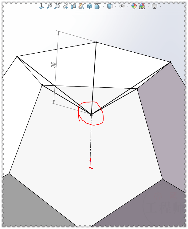 solidworks练习题此图用正12面体切割而成
