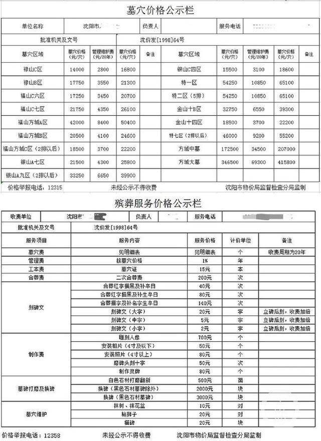 明码标价模板图片