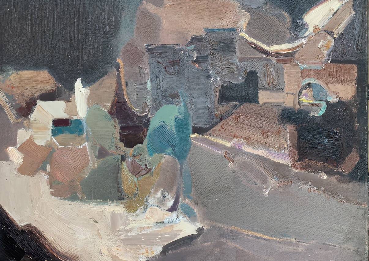 赖海波:在灰调中寻找生机_油画