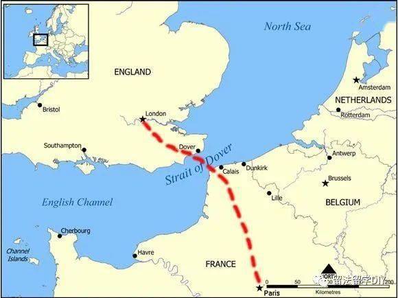 穿过英吉利海峡,最后登陆英国