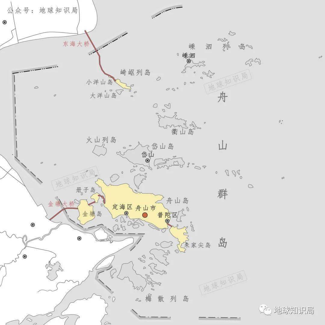 舟山群岛地理位置图片