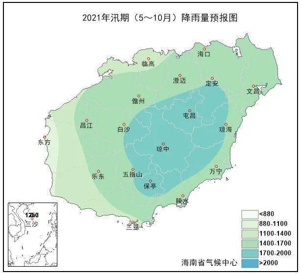 年海南汛期气候预测:影响海南岛的热带气旋为5～7个,登陆的2个_我省