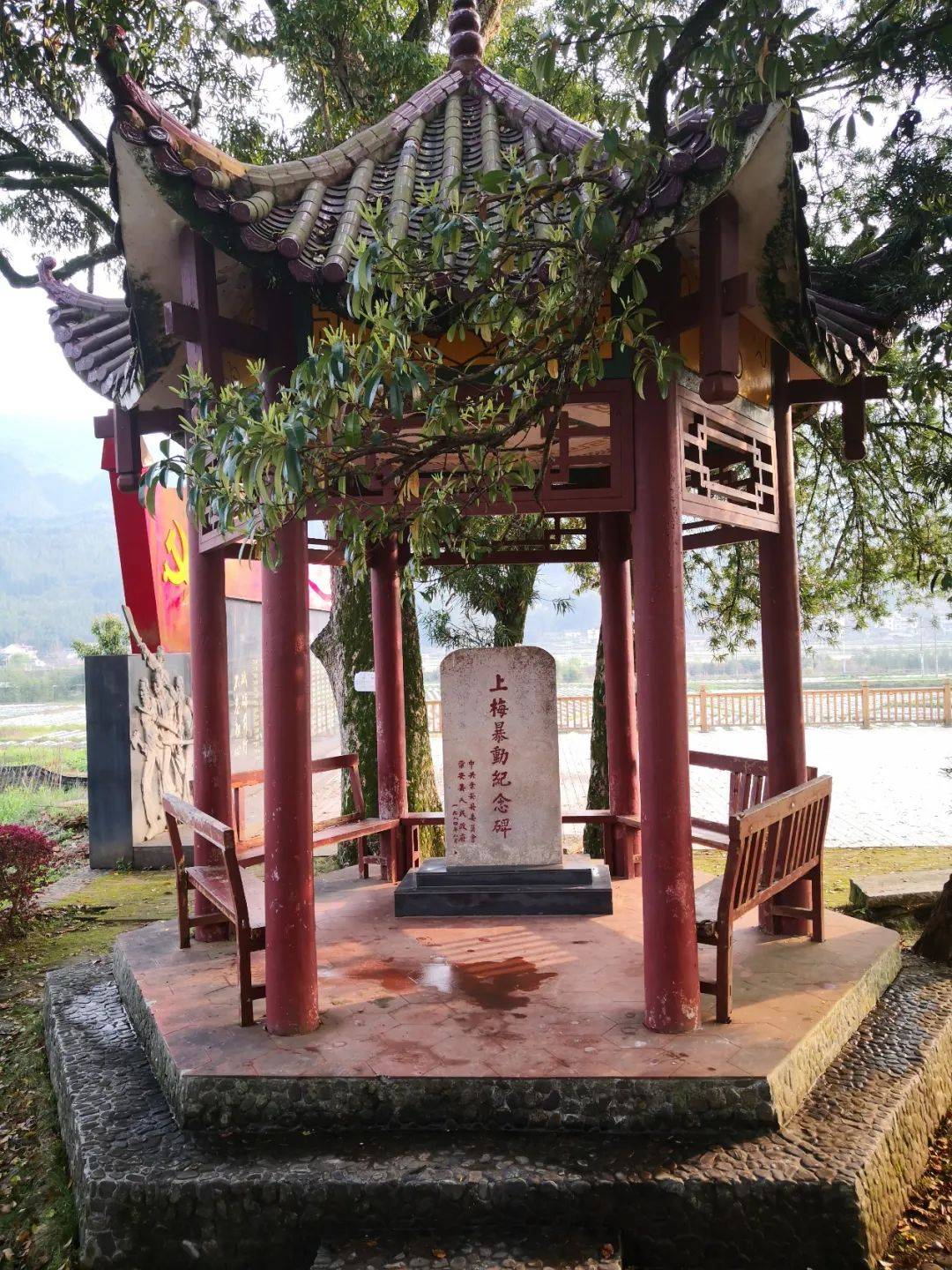 分为"上梅暴动陈列馆""上梅暴动纪念亭""民众机关旧址""徐履峻牺牲地"