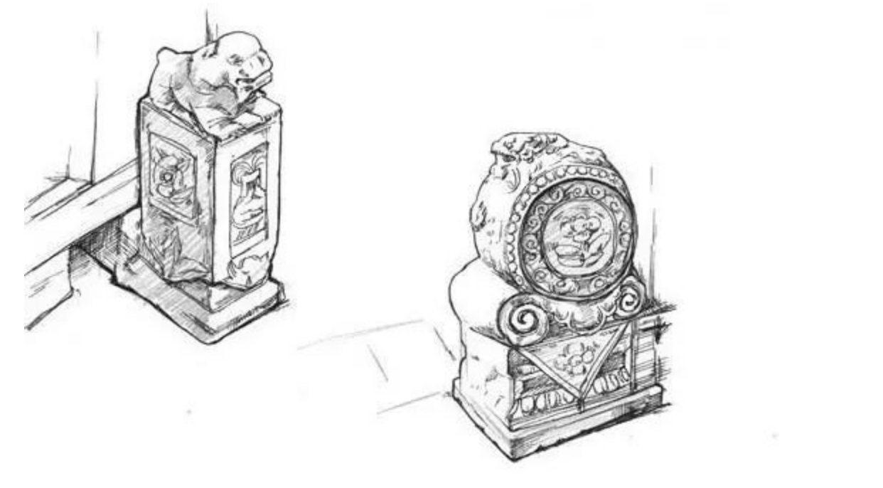 通过大门,可以看出屋主所处的阶级不同,门墩儿同样可以.