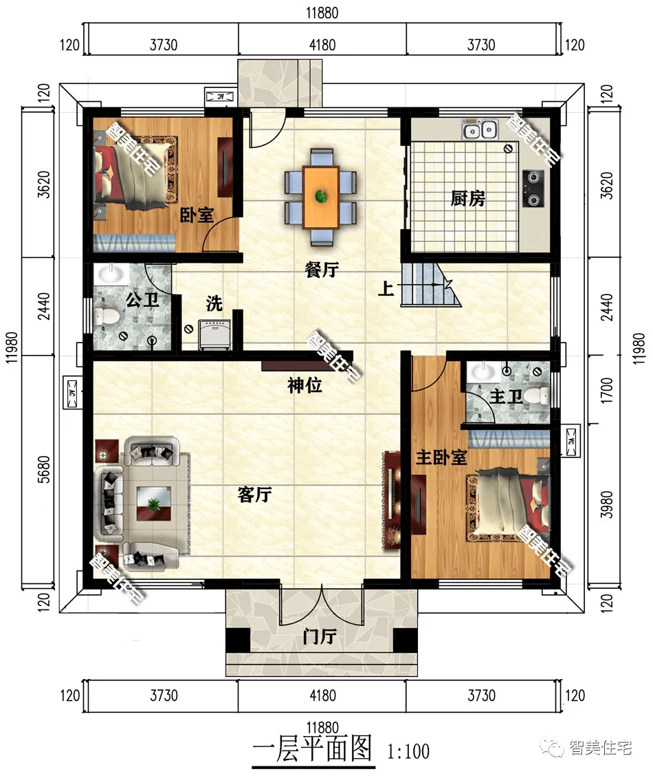两栋带堂屋设计的欧式别墅,风格相近,在湖南农村十分流行_户型