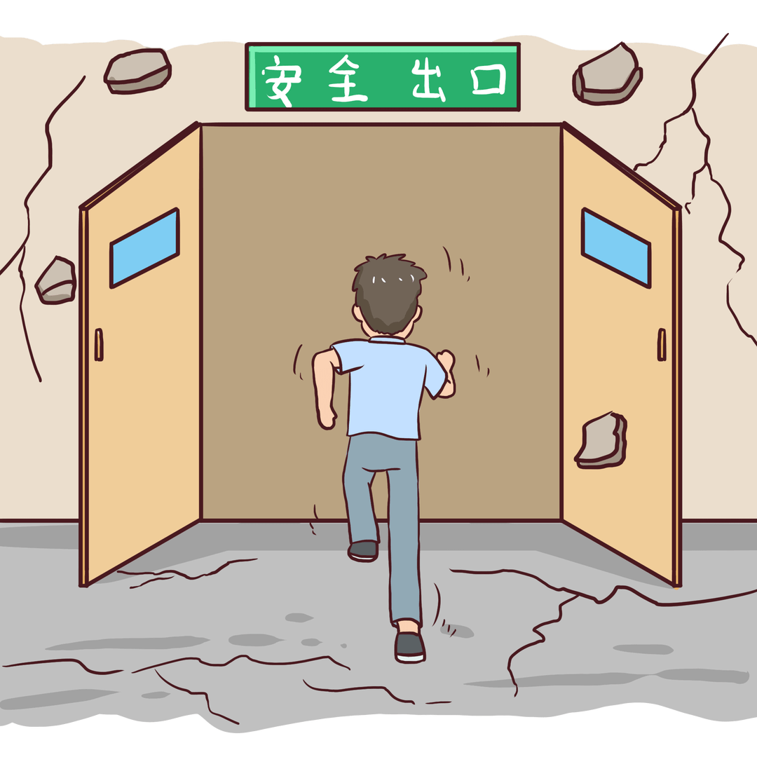 进入高层建筑内,请注意观察疏散通道,安全出口,逃生通道等位置:遇到火