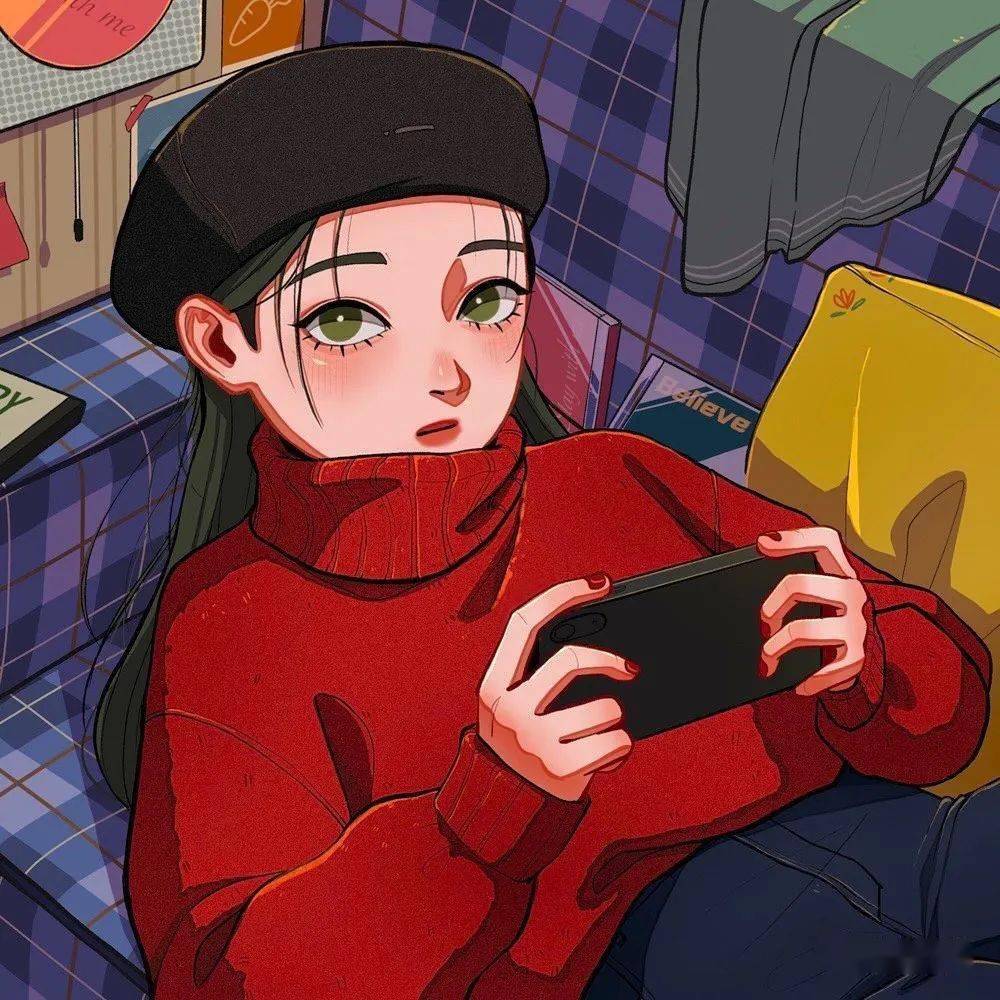 复古系文艺少女插画