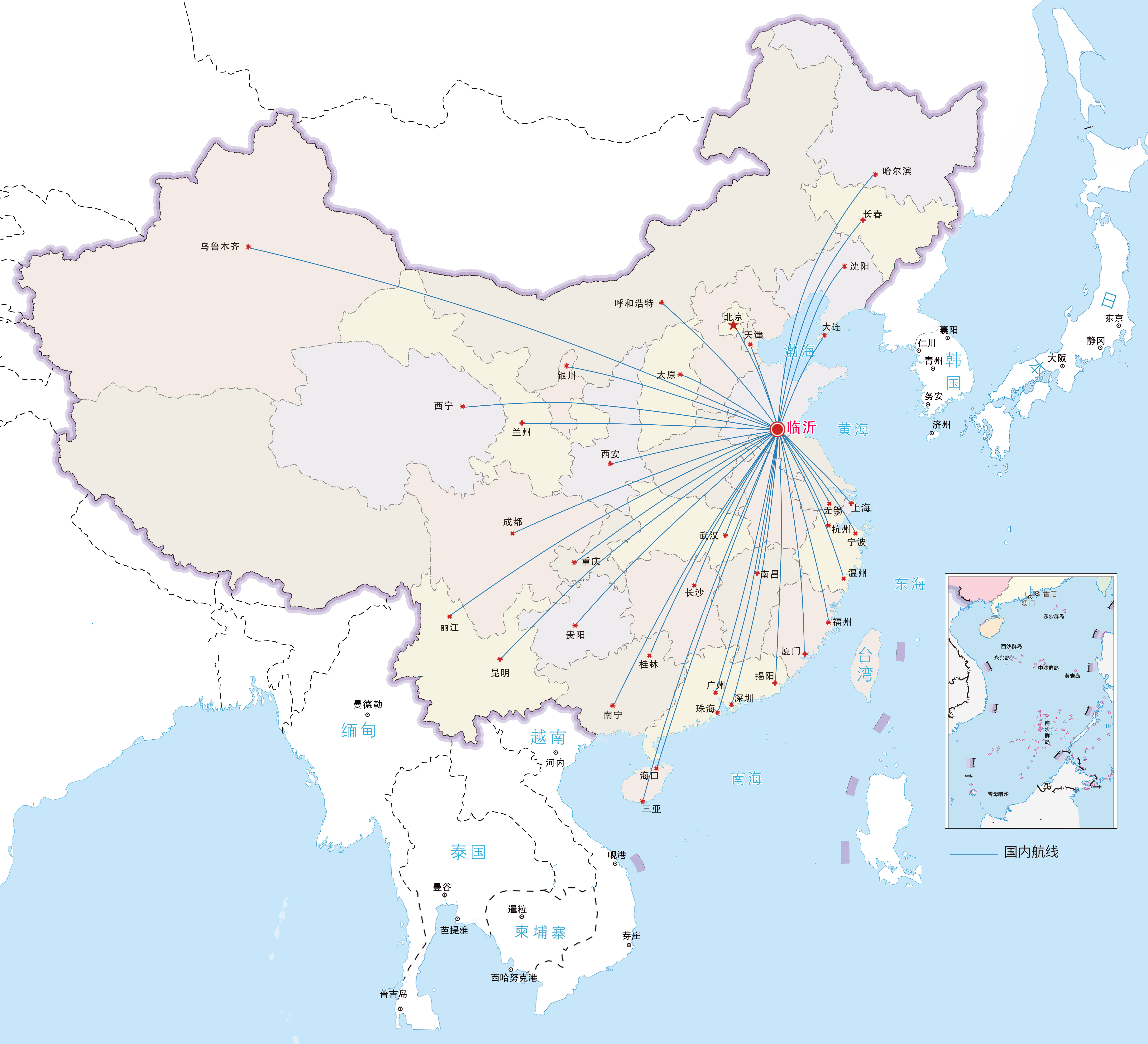 中国民航航线地图图片