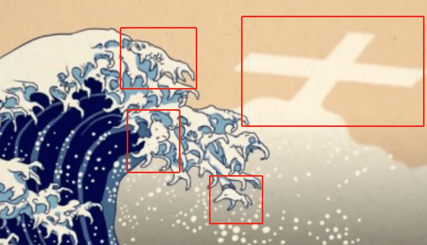 天空变成了病态的暗黄,好似人间地狱;云朵的一部分化作了象征坟墓的