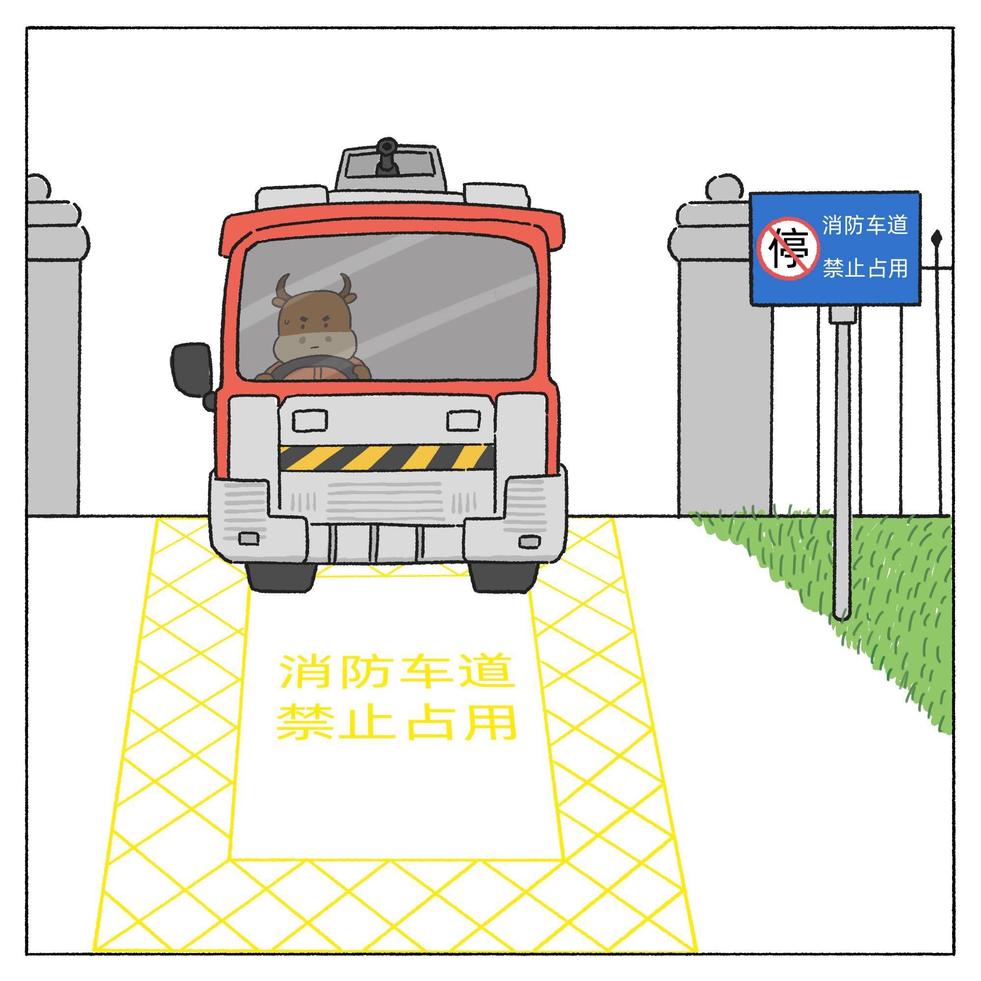 消防通道图片简笔画图片