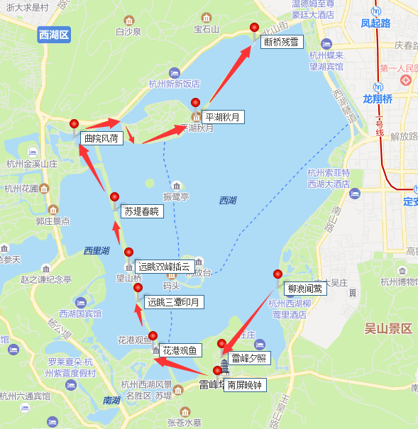 杭州观光车路线图图片