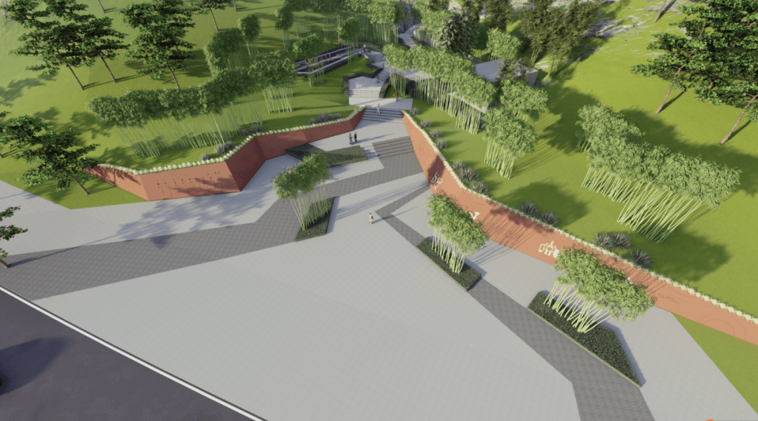 独龙运动休闲公园 效果图01青年球类区设有五人制足球场,篮球场,集散