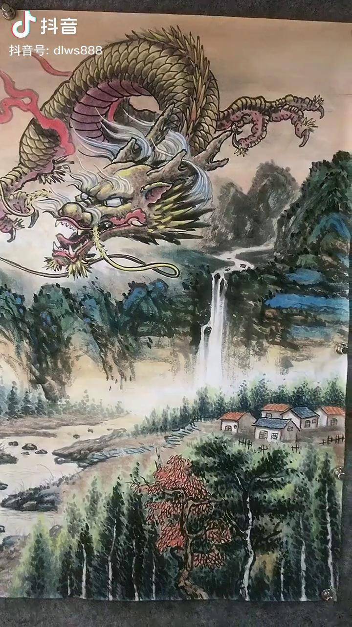 刚完成的中国画作品龙游华夏欢迎朋友们交流学习国画山水纹身师国画