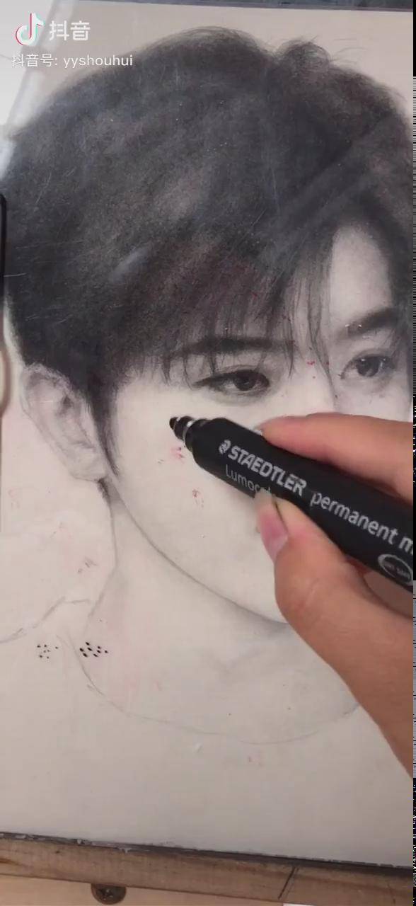 只要我的手够快简笔画就可以水到渠成了蔡徐坤创意简笔画铅笔画手绘