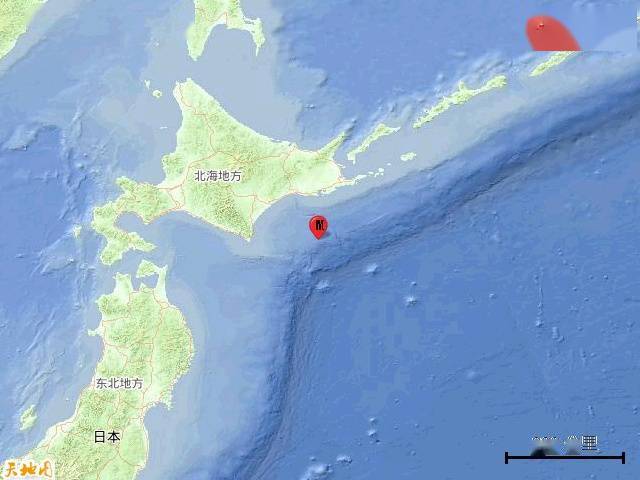 日本北海道附近海域发生5 8级地震 震中