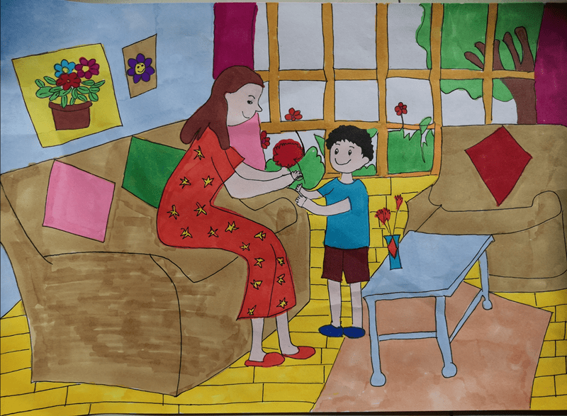 今日好绘画(71)丨《妈妈,我爱您!》
