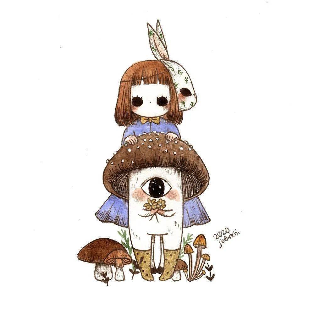 可爱温馨的手绘风插画