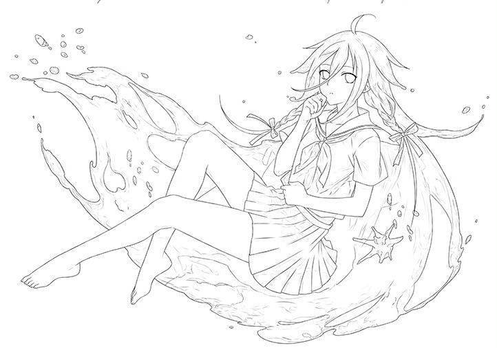 【黑白线稿】美漫卡通画,动漫小美女!精品线稿!