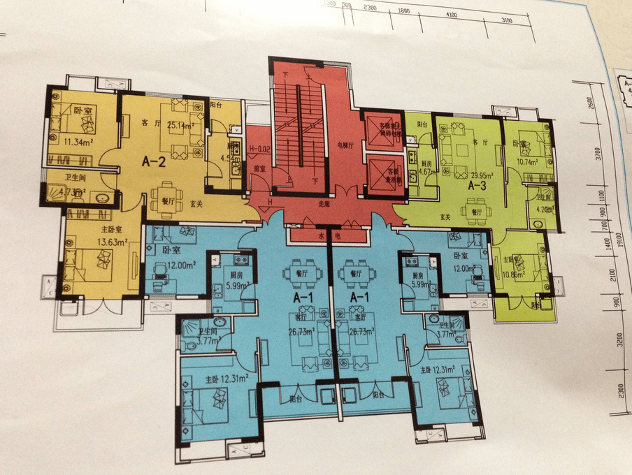 品字形的住宅平面图图片