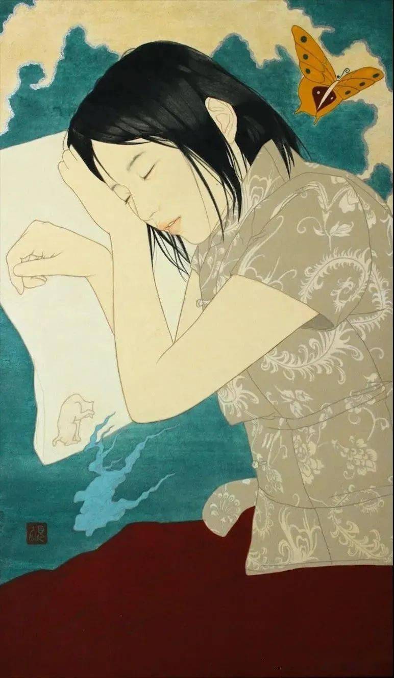 日本现代工笔人物画家九鬼匡规masachikakuki艺术绘画作品