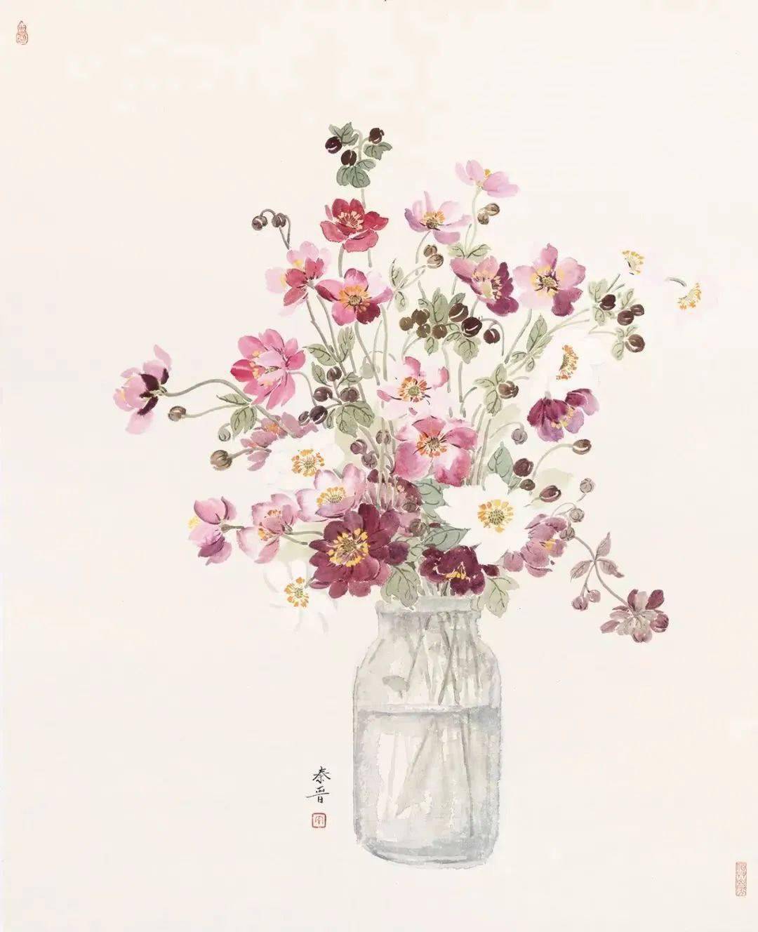 如音乐般舒缓、如梦境般虚幻，新工笔水墨花卉70幅！_搜狐网