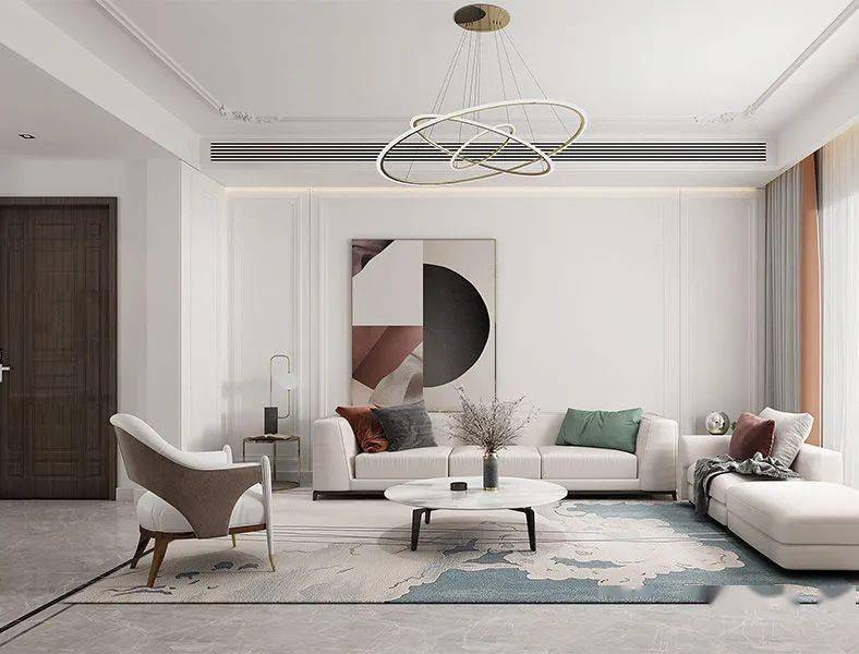 客厅装修丨开放式无主灯多功能2021年客厅流行这样装
