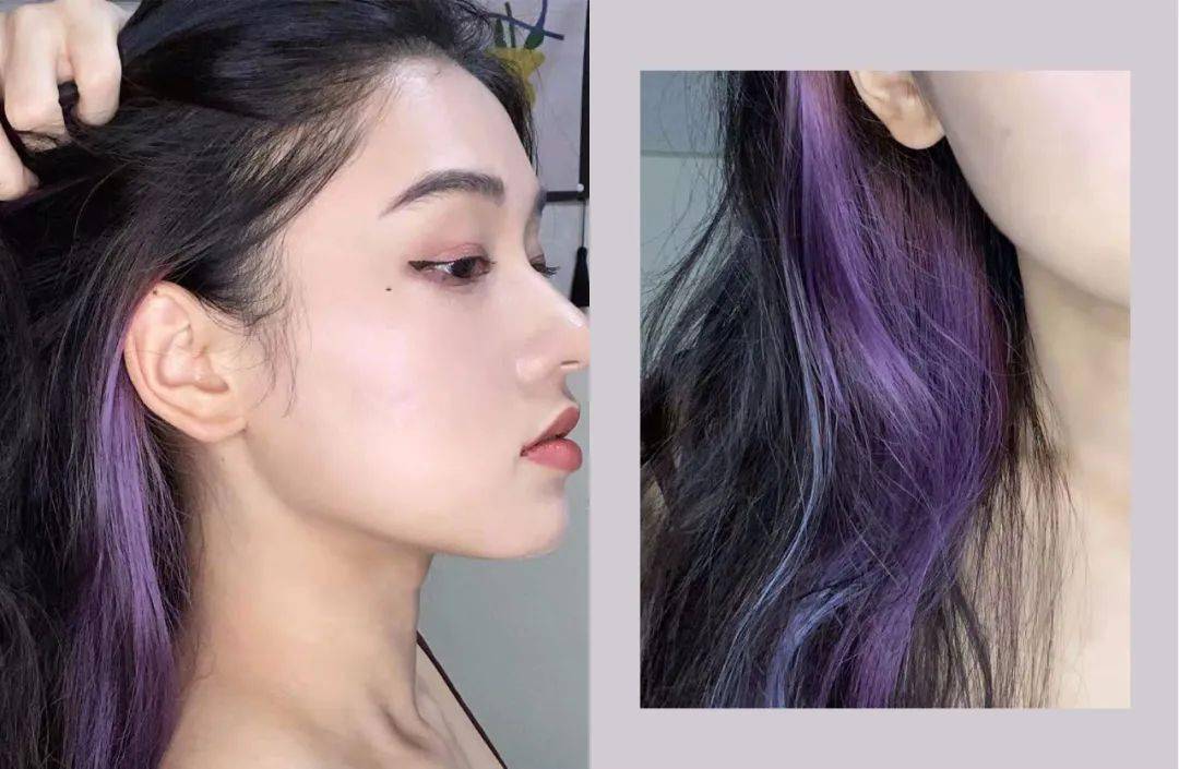 外层黑发覆盖住了内层染发,随手撩起不经意间露出,难怪大家都说它是 "