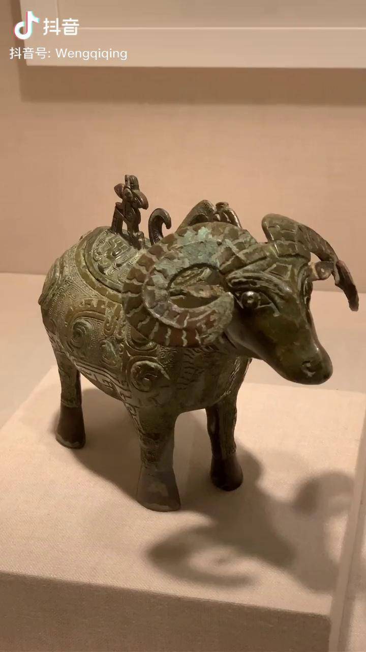 商代晚期青铜羊觥美国芝加哥博物馆藏2017年日本藤田美术馆释藏出现在