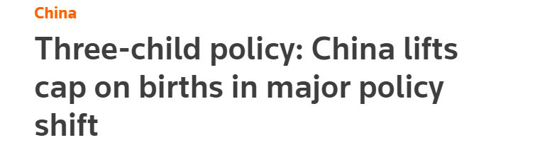 75china introducesthree-child policyto alleviate problem of