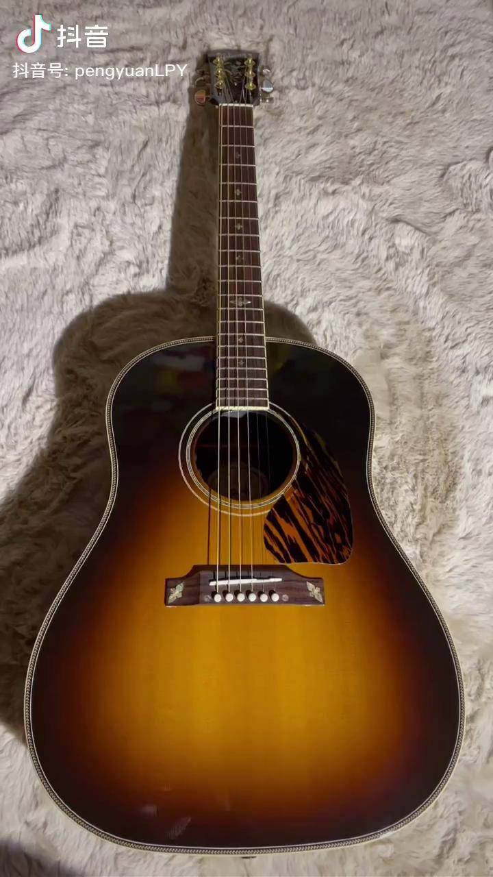 gibson木吉他限量版鉴赏202016款j45custom缝纫机乐队电影同款