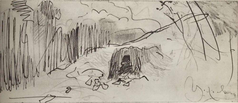 现实主义风景画大师列维坦经典素描手稿