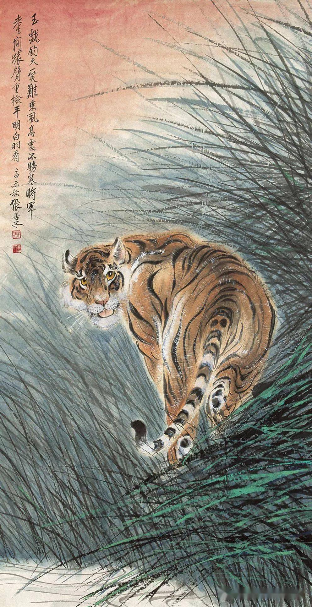 张善孖中国画虎第一人张大千为他立誓不画虎100副精品高清