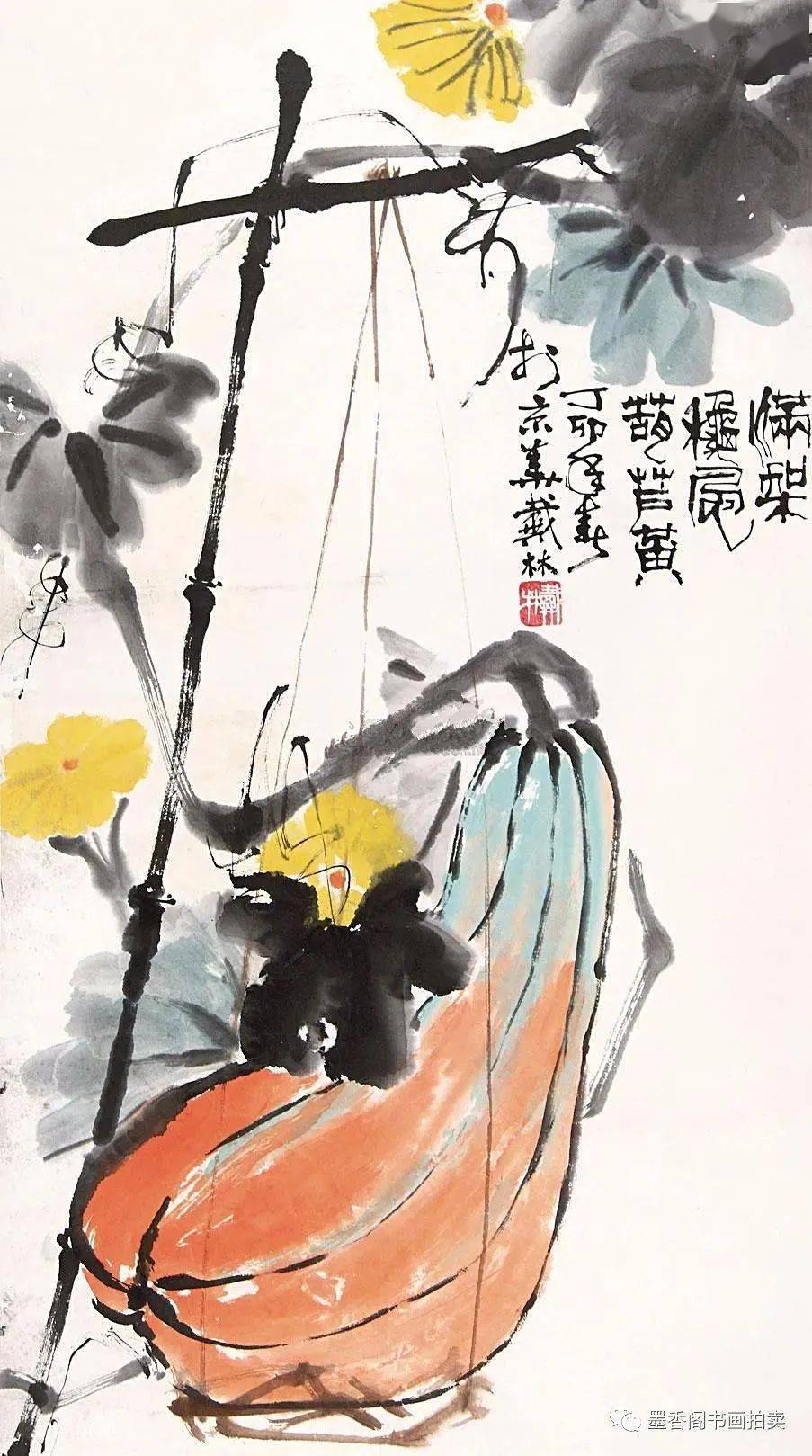 老画家戴林的写意花鸟画,既有齐白石的厚大,又有王雪涛的清丽_书画