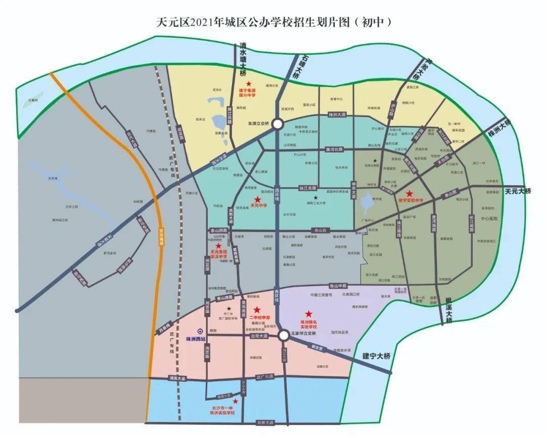 图为学区划分片区图(小学,初中)|(部分信息来自公众号"布说天下")