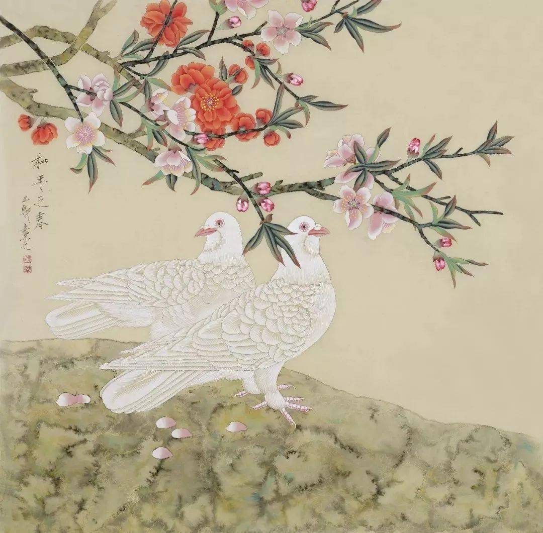 他笔下的花鸟画,刚柔并济,别具一格_工笔画