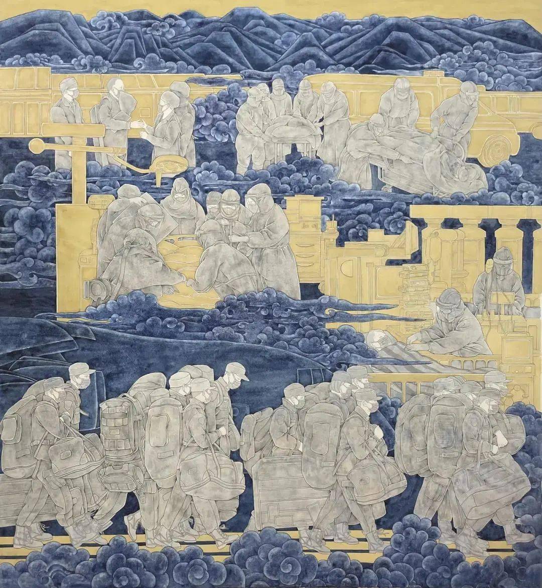 李思洁,张廷青,周巍作品名称:《婥约》所属院系:中国画学院作者:陈彦