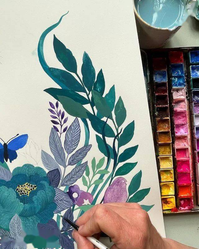 水彩平涂装饰画张张动人心魄