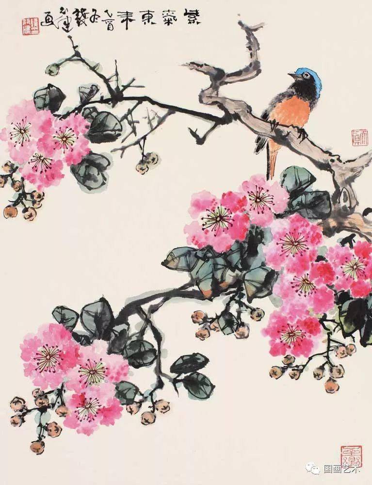 道法自然钱行健花鸟册页欣赏1