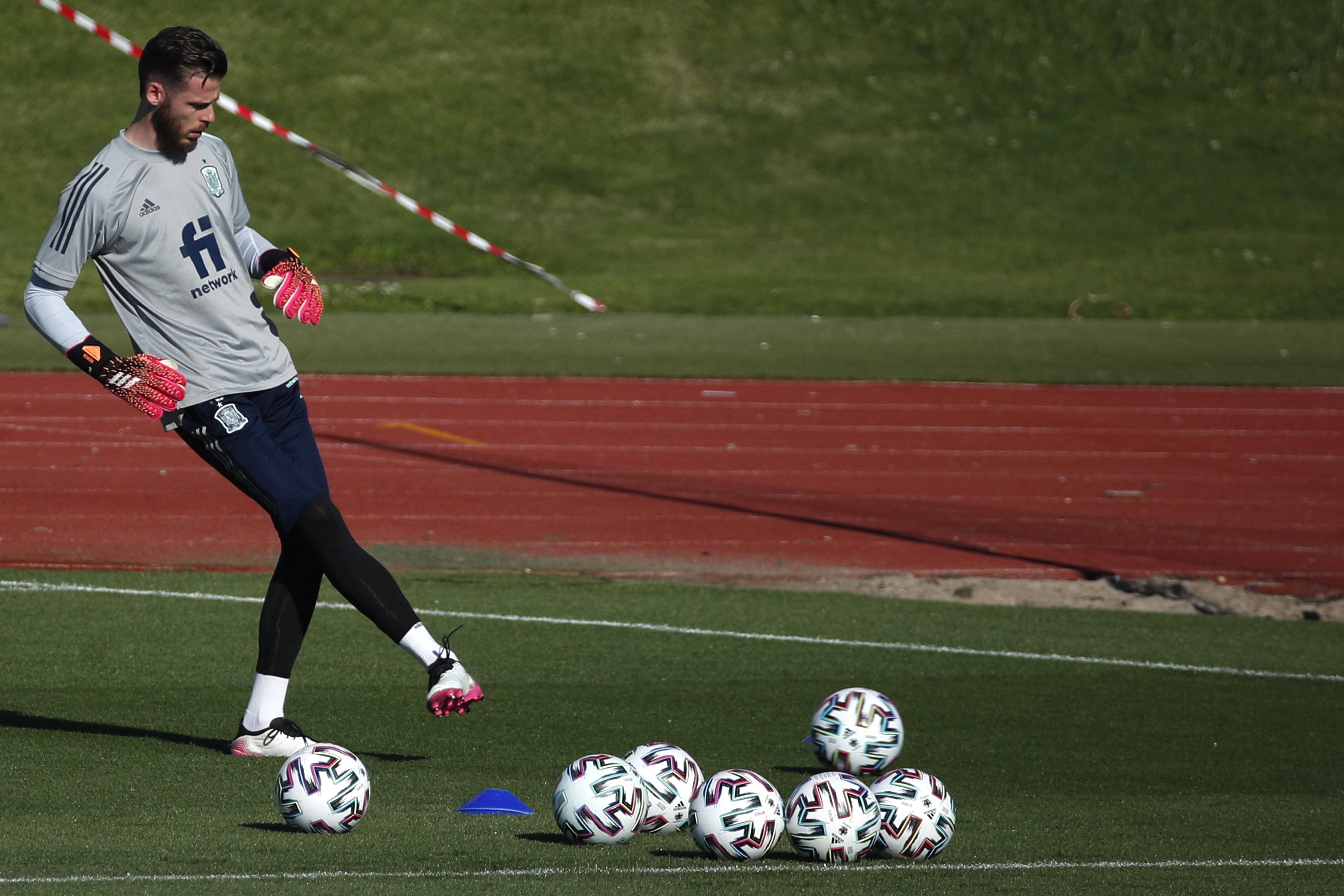 足球——欧锦赛:西班牙队赛前备战_训练