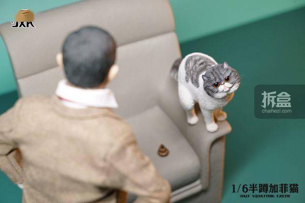 花色|JXK.STUDIO 1/6 半蹲加菲猫 迷你仿真动物模型GK雕像