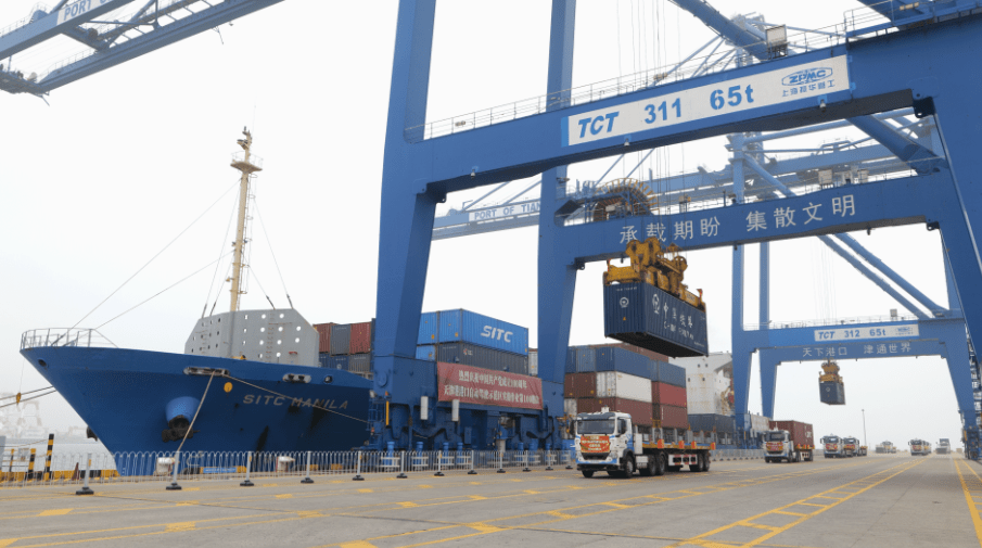 集装箱|天津港：全球首个港口自动驾驶示范区实船作业达100艘次