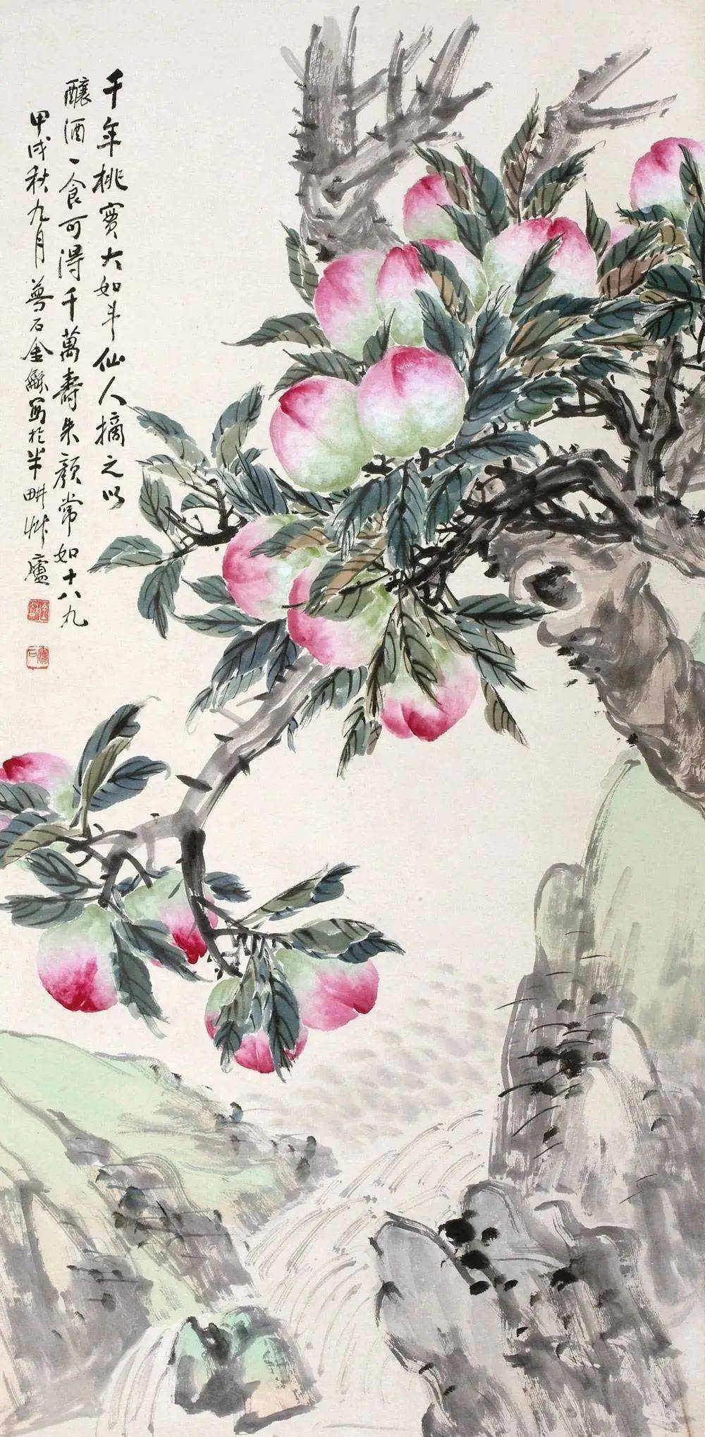 名家写意寿桃作品画法详解收藏了