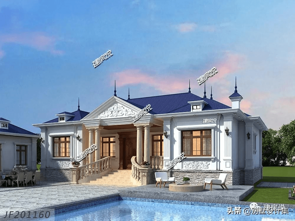 一层巴洛克别墅外观精美细致老家有一栋邻里邻居都羡慕