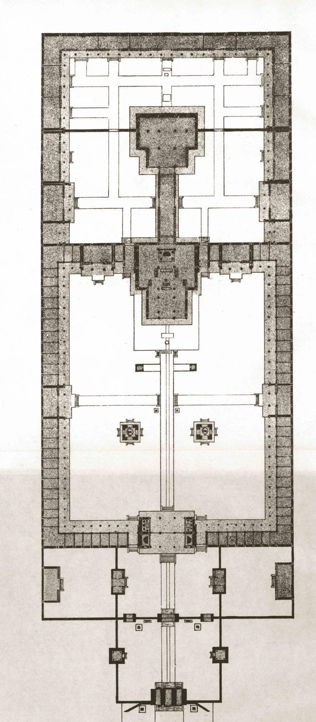 寺庙建筑布局平面图图片